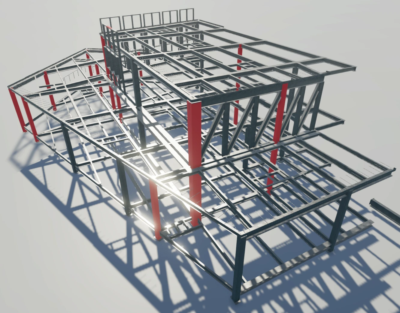 VA Lovell SPS expansion, sterile processing service expansion, steel detailing healthcare facility, structural steel detailing VA project, federal healthcare building steel structure, steel fabrication drawings for medical facility, Nexont Engineering federal project, structural detailing for VA expansion, 3D steel modelling healthcare, steel erection drawings SPS tower