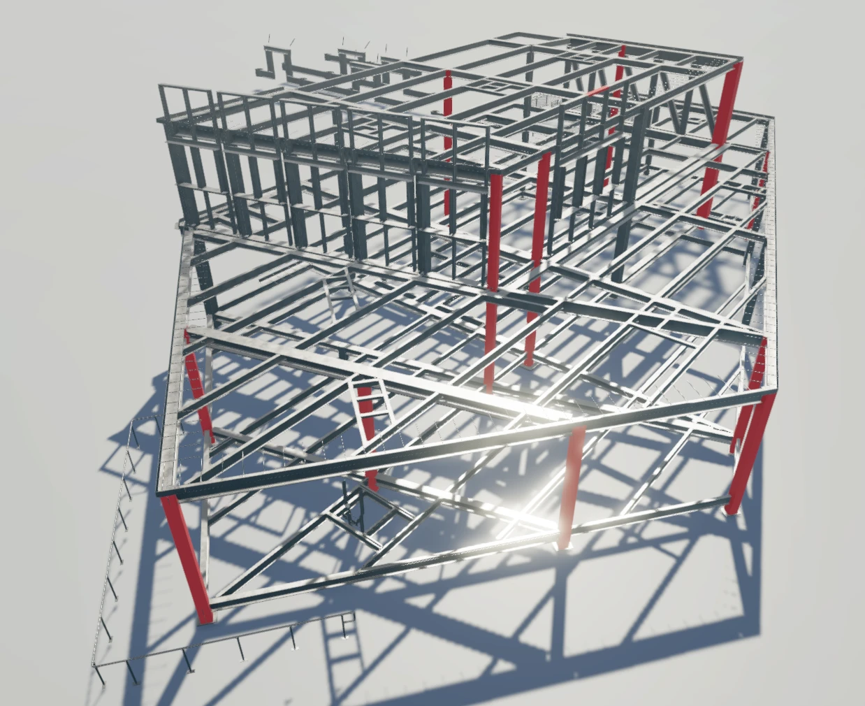 VA Lovell SPS expansion, sterile processing service expansion, steel detailing healthcare facility, structural steel detailing VA project, federal healthcare building steel structure, steel fabrication drawings for medical facility, Nexont Engineering federal project, structural detailing for VA expansion, 3D steel modelling healthcare, steel erection drawings SPS tower